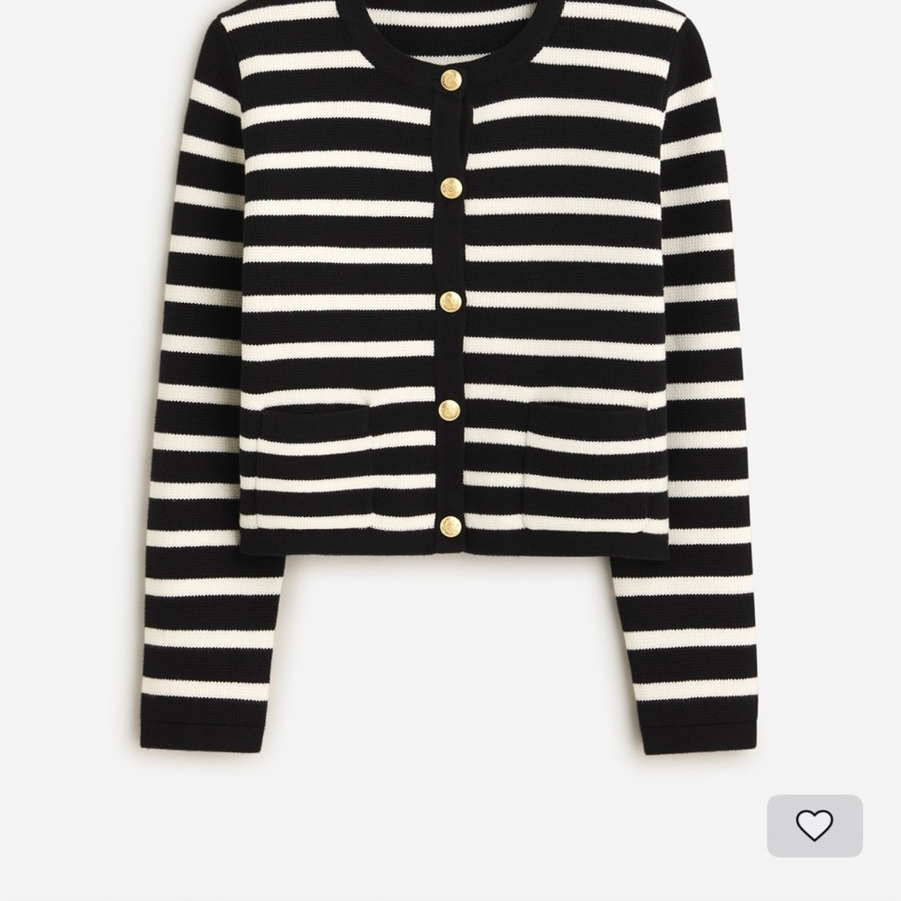 J. Crew Black and White Striped Lady Jacket